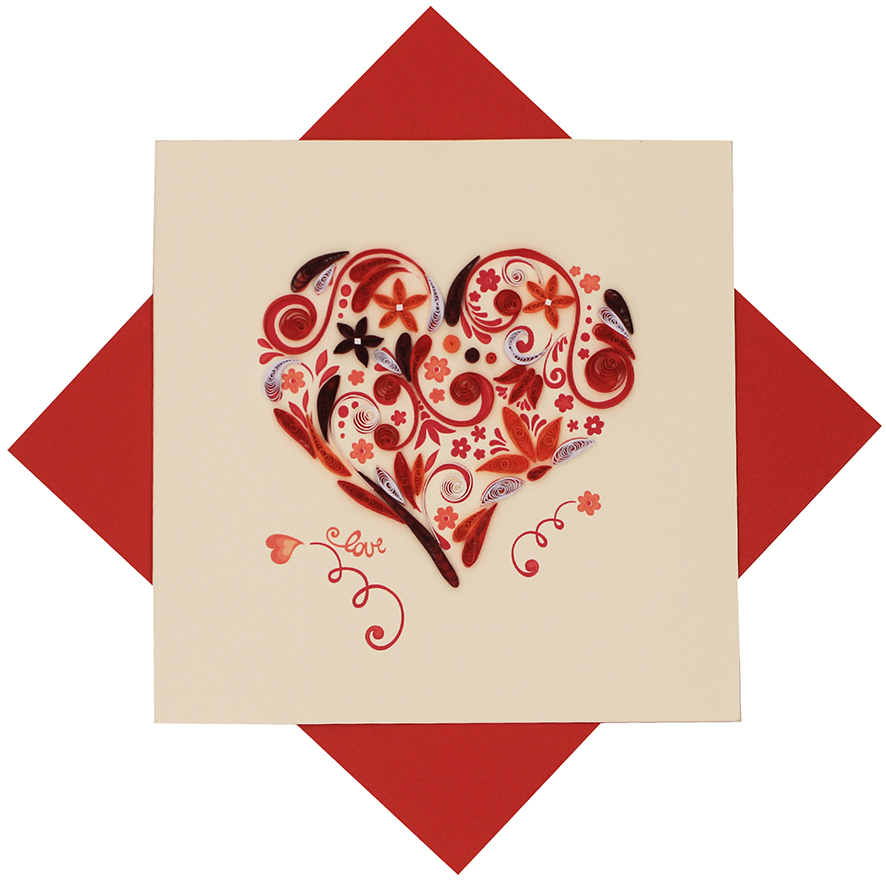 Quilled Sweet Heart Card